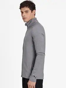 Puma Men Grey Solid Sporty Jacket