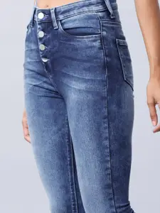 Tokyo Talkies Women Blue Slim Fit High-Rise Clean Look Stretchable Jeans