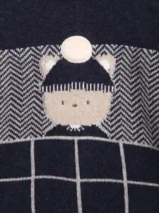 Chicco Boys Navy Blue Checked Pullover Sweater