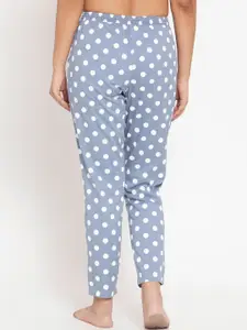 Boston Club Women Grey & White Printed Lounge Pants