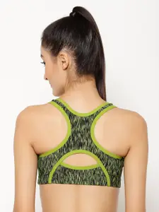 Floret Lime Green Printed Non-Wired Lightly Padded Workout Bra T3066_Lime Green_30B