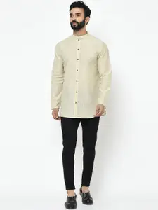 KISAH Men Woven Design A Line Short Kurta