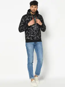 Octave Men Black Printed Sweatshirt