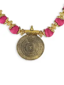 AKSHARA Pink Handcrafted Pendant Necklace