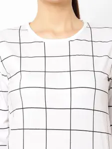 MACK JONNEY Women Pack Of 2 Checked Round Neck T-shirt