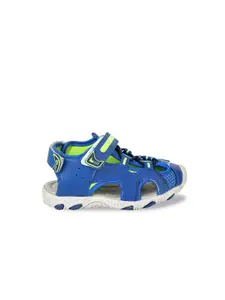 Bubblegummers Boys Blue & Fluorescent Green Fisherman Sandals