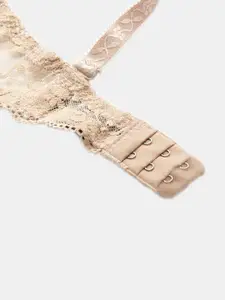 MAKCLAN Women Nude-Coloured Self Design Underwired Lightly Padded Everyday Bra K36003BE