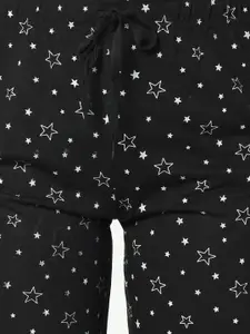 MACK JONNEY Women Pack of 2 Black & White Solid Lounge Pants