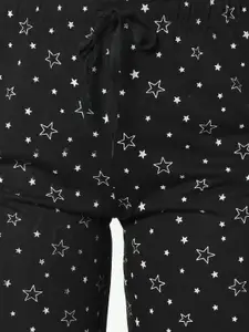 MACK JONNEY Women Pack of 2 Black & Navy Blue Solid Lounge Pants