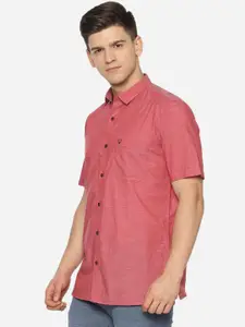 Allen Solly Men Red Regular Fit Solid Casual Shirt