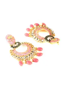 Priyaasi Pink Contemporary Drop Earrings
