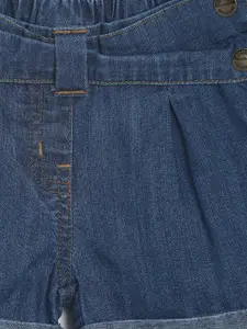 MINI KLUB Boys Navy Blue Solid Regular Fit Denim Shorts