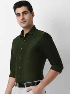 Louis Philippe Sport Men Olive Green Slim Fit Solid Casual Shirt