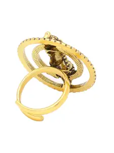 Voylla Oxidized Gold-Plated Finger Ring