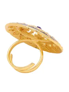 Voylla Gold-Plated Enameled Dome Shaped Finger Ring