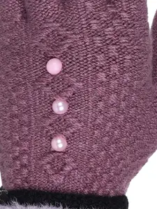 FabSeasons Women Purple Solid Acrylic Gloves