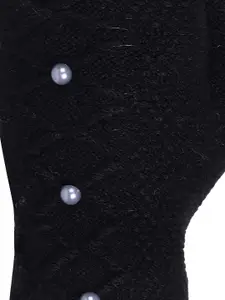 FabSeasons Women Acrylic Black Solid Winter Gloves