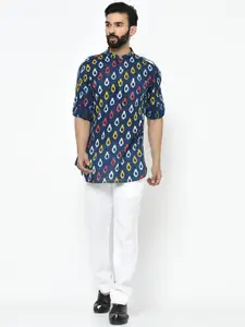 KISAH Men Printed Short Kurta