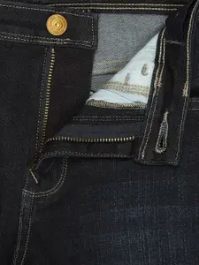 Allen Solly Junior Boys Navy Blue Slim Fit Mid-Rise Low Distress Jeans