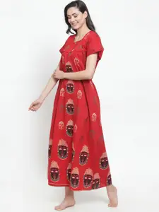 Secret Wish Red Printed Nightdress