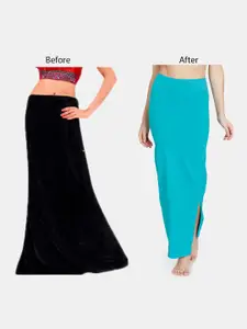 Zivame Women Blue Solid Saree Shapewear