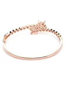 Bhana Fashion Rose Gold-Plated Handcrafted Bangle-Style Bracelet