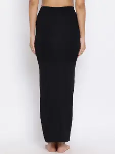 Clovia Women Black Solid Knitted Saree Shapewear