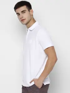 Allen Solly Men White Solid Polo Collar Pure Cotton T-shirt