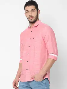 Allen Solly Men Pink Slim Fit Solid Casual Shirt