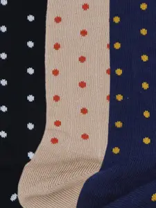 Socksxpress Men Pack Of 3 Assorted Polka Pattern Calf-Length Socks
