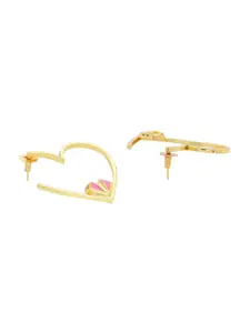 Voylla Gold-Plated Heart Shaped Studs