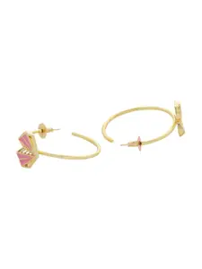 Voylla Gold-Plated Circular Half Hoop Earrings