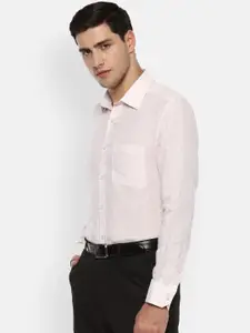 Louis Philippe Men Beige Regular Fit Solid Formal Shirt