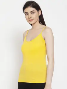 Friskers Women Yellow Solid Camisole H-06-S