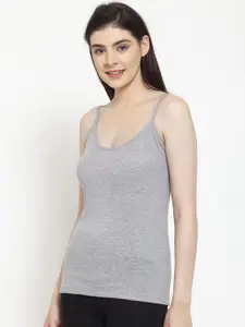 Friskers Women Grey Solid Camisole H-04-S
