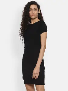 Allen Solly Woman Women Black Solid Sheath Dress