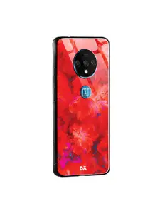 DailyObjects Red & Pink Large Marble Flowers OnePlus 7T Glass Mobile Case