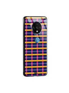 DailyObjects Blue & Pink Multi Pipes OnePlus 7T Glass Mobile Cover