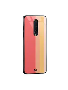 DailyObjects Peach-Colored & Yellow Vertical OnePlus 8 Glass Mobile Case