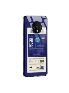 DailyObjects Blue & White Pune City Tag OnePlus 7T Glass Mobile Case