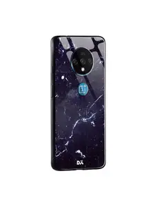 DailyObjects Navy Blue Constellation Marble OnePlus 7T Glass Mobile Case