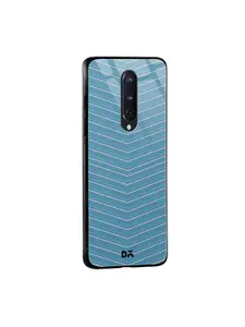 DailyObjects Teal Blue & White Blueberry Broken Twills OnePlus 8 Glass Mobile Case