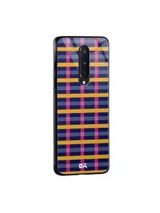 DailyObjects Navy Blue & Pink Multi pipes OnePlus 8 Glass Mobile Case Cover