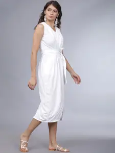 Tokyo Talkies Women White Solid Sheath Dress