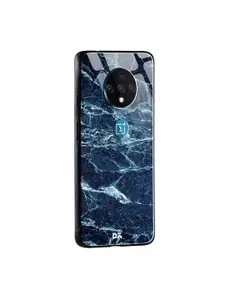 DailyObjects Navy Blue Sea Marble OnePlus 7T Glass Mobile Case