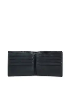 Kara Men Black Solid Two Fold Leather Wallet