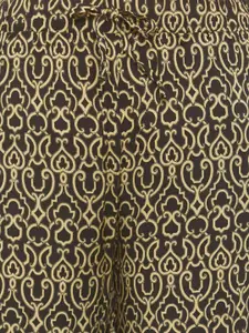 SOIE Women Black & Yellow Printed Lounge Pants