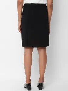 Allen Solly Woman Black Solid Straight Skirt