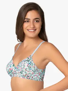 Amante Multicoloured Floral Print Non-Wired Lightly Padded T-shirt Bra BRA70601
