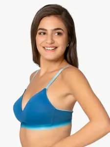 Amante Blue Solid Non-Wired Lightly Padded T-shirt Bra BRA71101
